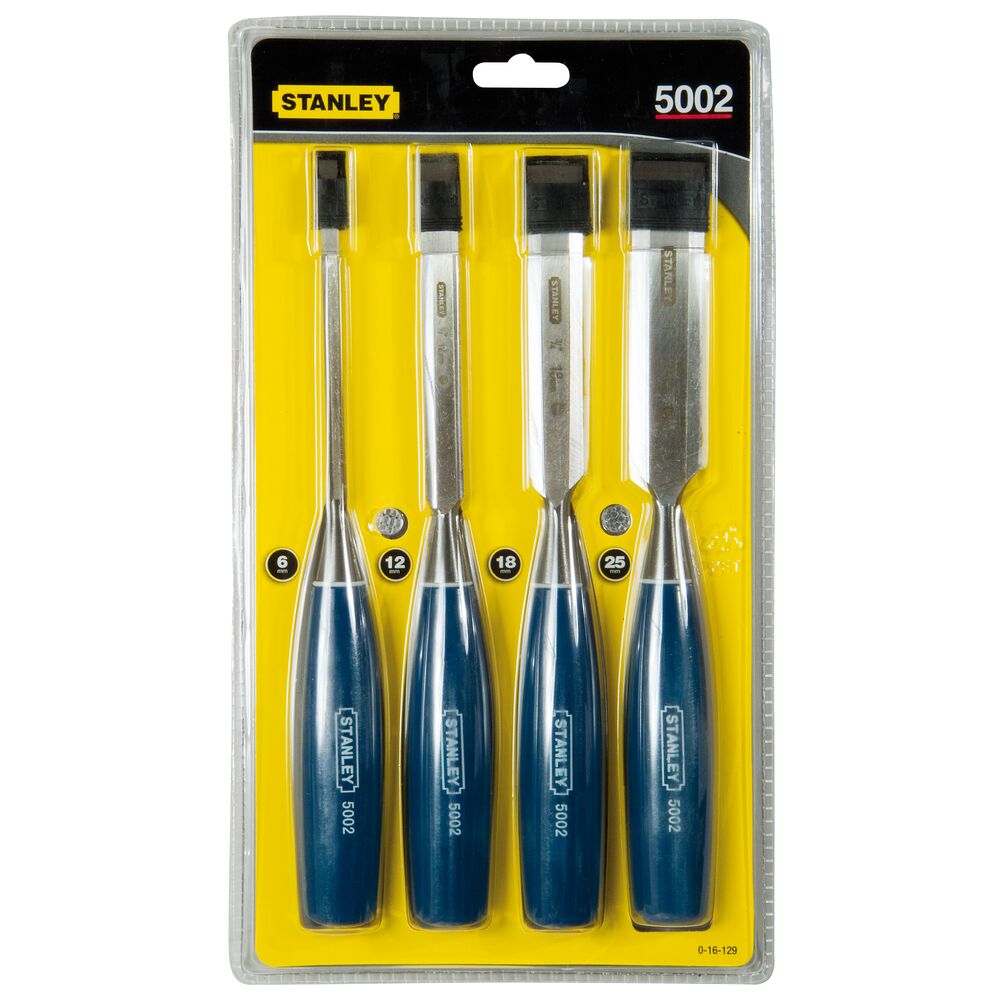 Stanley 4 Piece Carbon, Steel Wood Wood Chisel Set, 34 cm Length