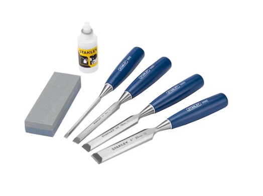 Stanley 4 Piece Carbon, Steel Wood Wood Chisel Set, 32 cm Length