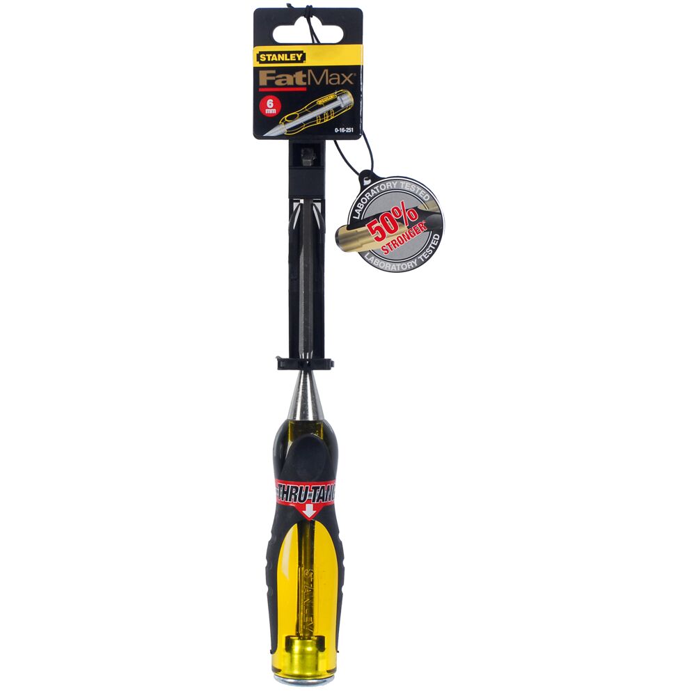 Stanley 1 Piece Chrome Steel Wood Wood Chisel, 32 cm Length, 6 mm Blade Width