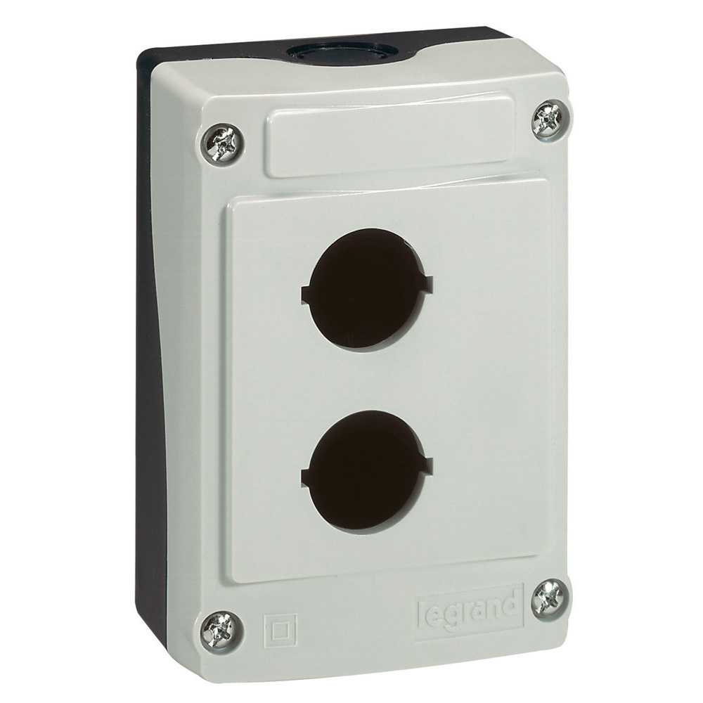 Legrand Grey Plastic 0242 Empty Control Station - 2 Hole 22.5 mm Diameter