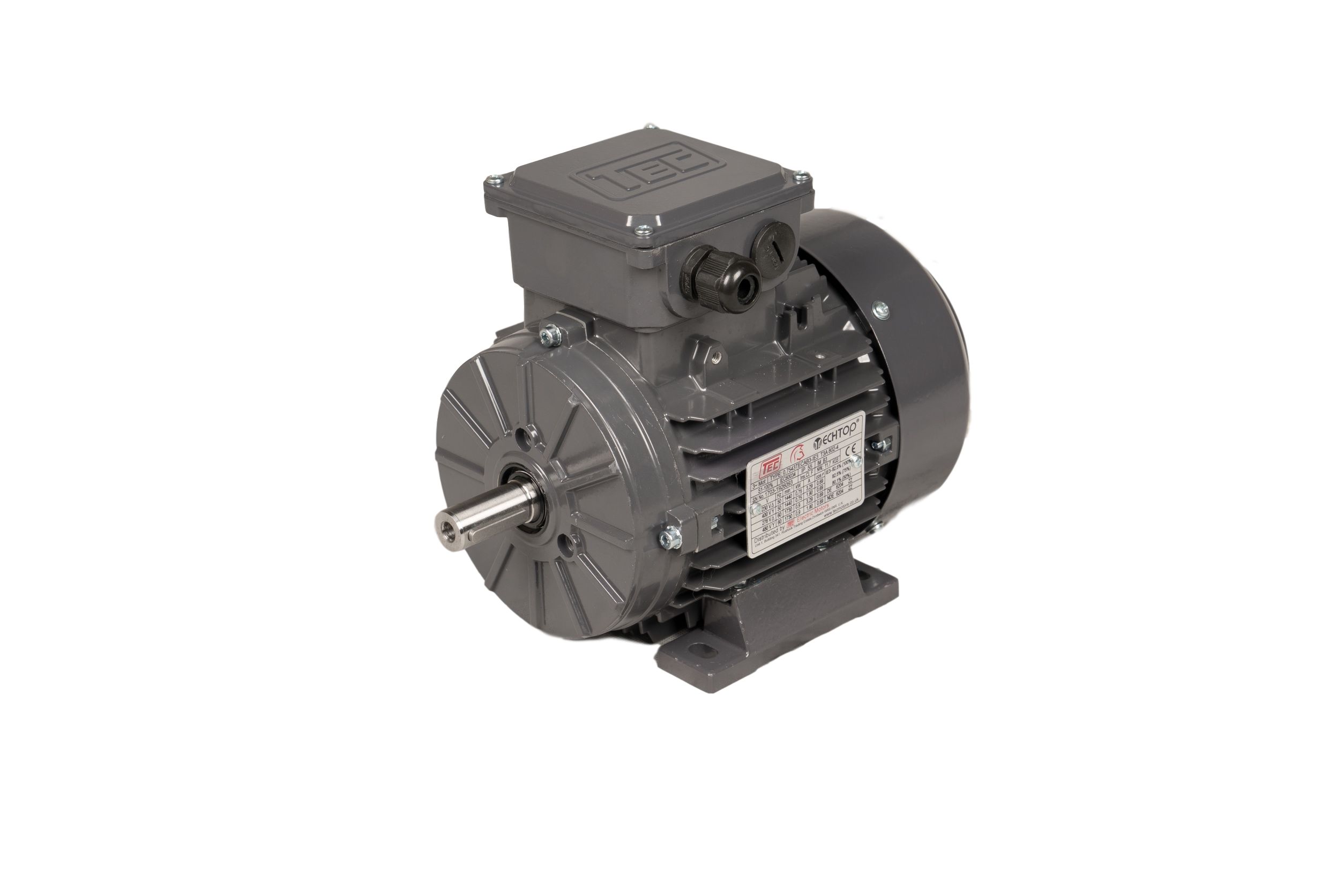 TEC Motors T2A Clockwise AC Motor, 370 W, IE2, 3 Phase, 2-Pole, 230V, 400 V, Foot Mounting