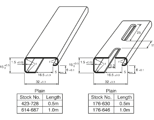 Legrand Steel Perforated DIN Rail, 2 m x 32mm x 15 mm