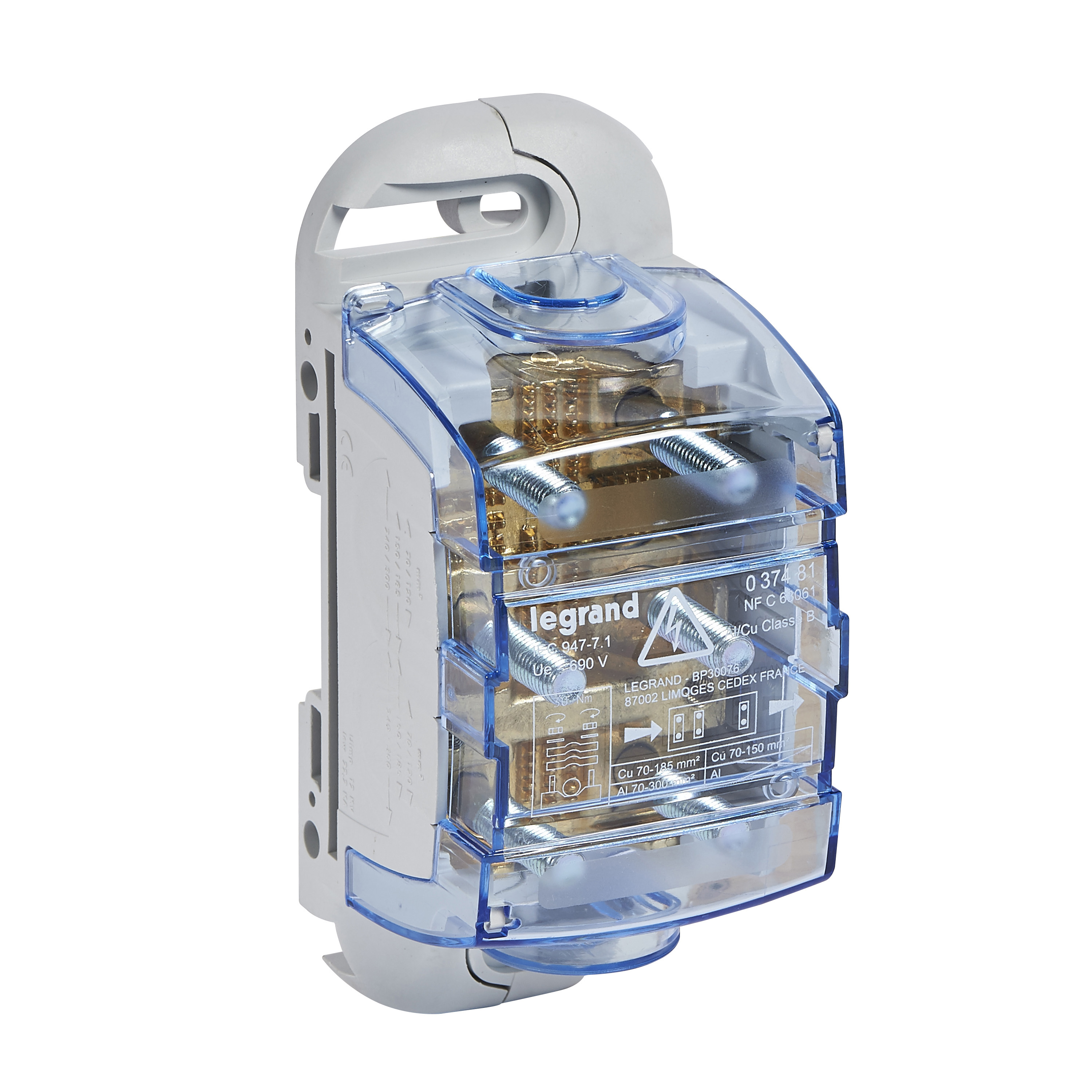 Legrand Grey Copper, Aluminium Junction Box, IP2X, 1 Terminals, 157.5 mm, 66mm 74 mm
