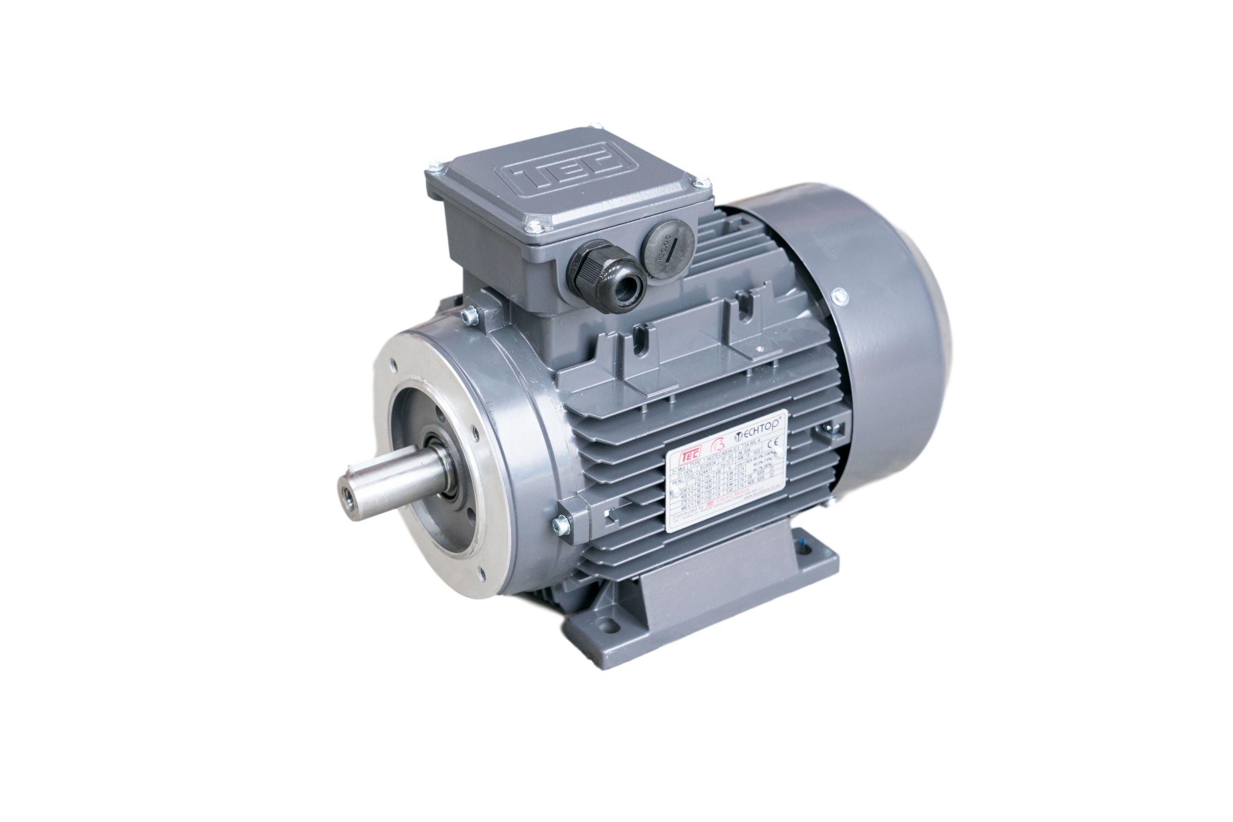 TEC Motors T2A Clockwise AC Motor, 370 W, IE2, 3 Phase, 4-Pole, 230V, 400 V, Face, Foot Mounting