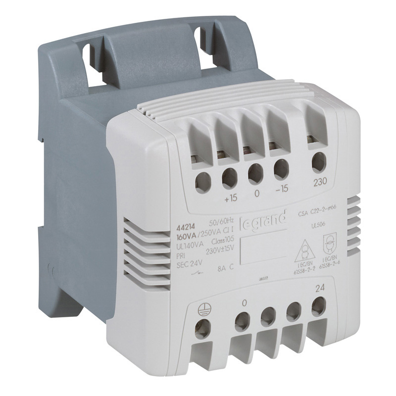 Legrand 160 VA DIN Rail Transformer, 460 V Primary, 115/230 V Secondary, IEC EN 61558-2-2 and 2-4 or 2-6, UL506 and CSA