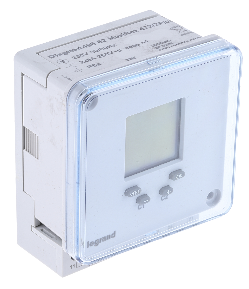0-496-82 Legrand Digital MaxiRex D Plus Time Switch, 2-Channel 230V