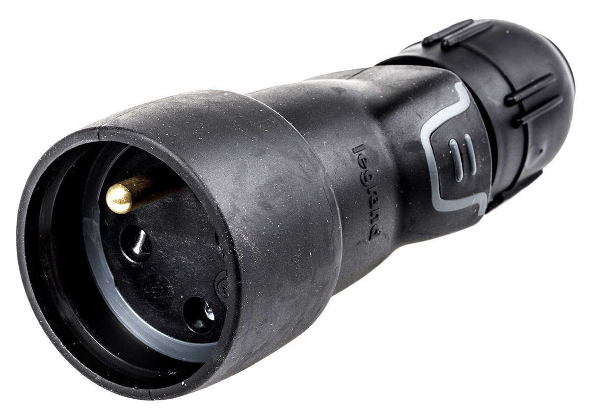 Legrand France Mains Connector Black, 16A, Cable Rubber, 250V, Plug-In