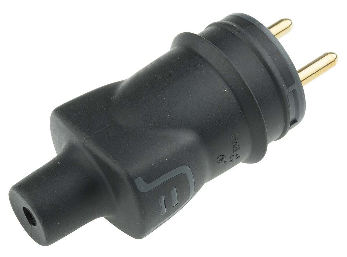 Legrand France Mains Connector Black, 16A, Cable Rubber, 250V, Screw