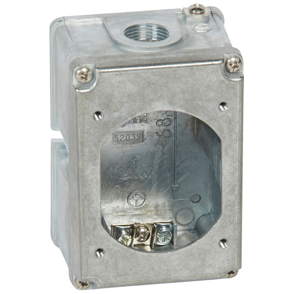 Legrand Black Metal Back Box, IP44, Wall Mount, 1 Gangs 106 mm 74mm 58 mm