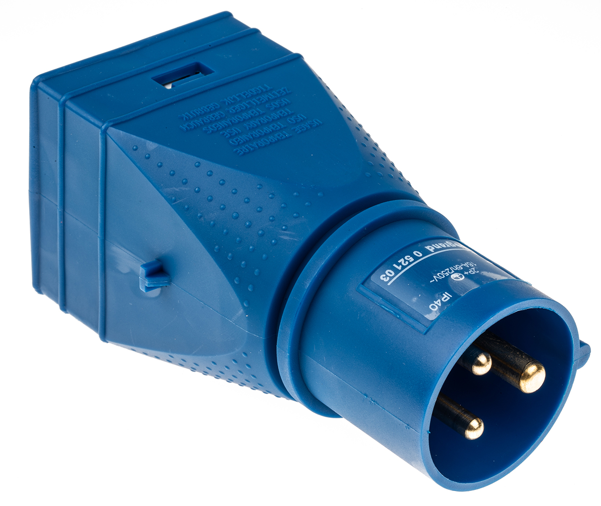 Legrand IP40 Purple 2P+PE Straight Industrial Power Connector Adapter, 16A, 230V