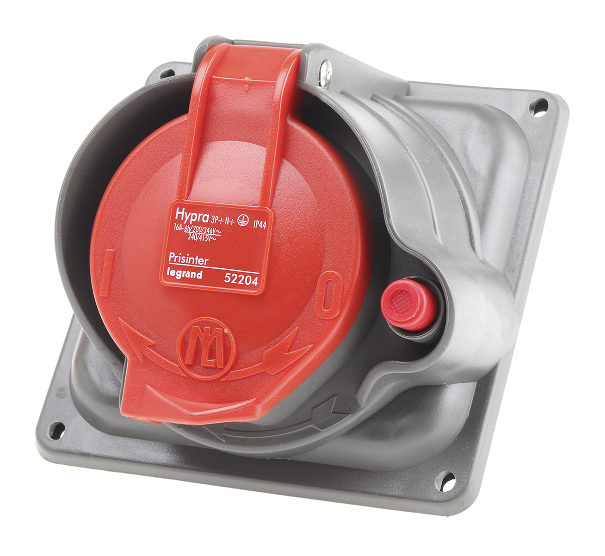 Legrand Right Angle Switchable IP44, IP55 Industrial Interlock Socket 3+N+E, 16A, 415V