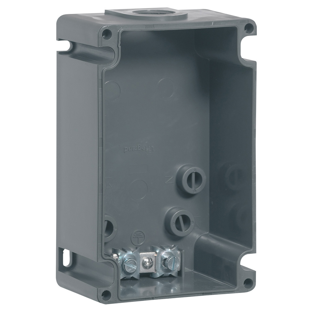 Legrand Grey Plastic Back Box, IP44, Wall Mount, 1 Gangs 162 mm 102mm 62.5 mm
