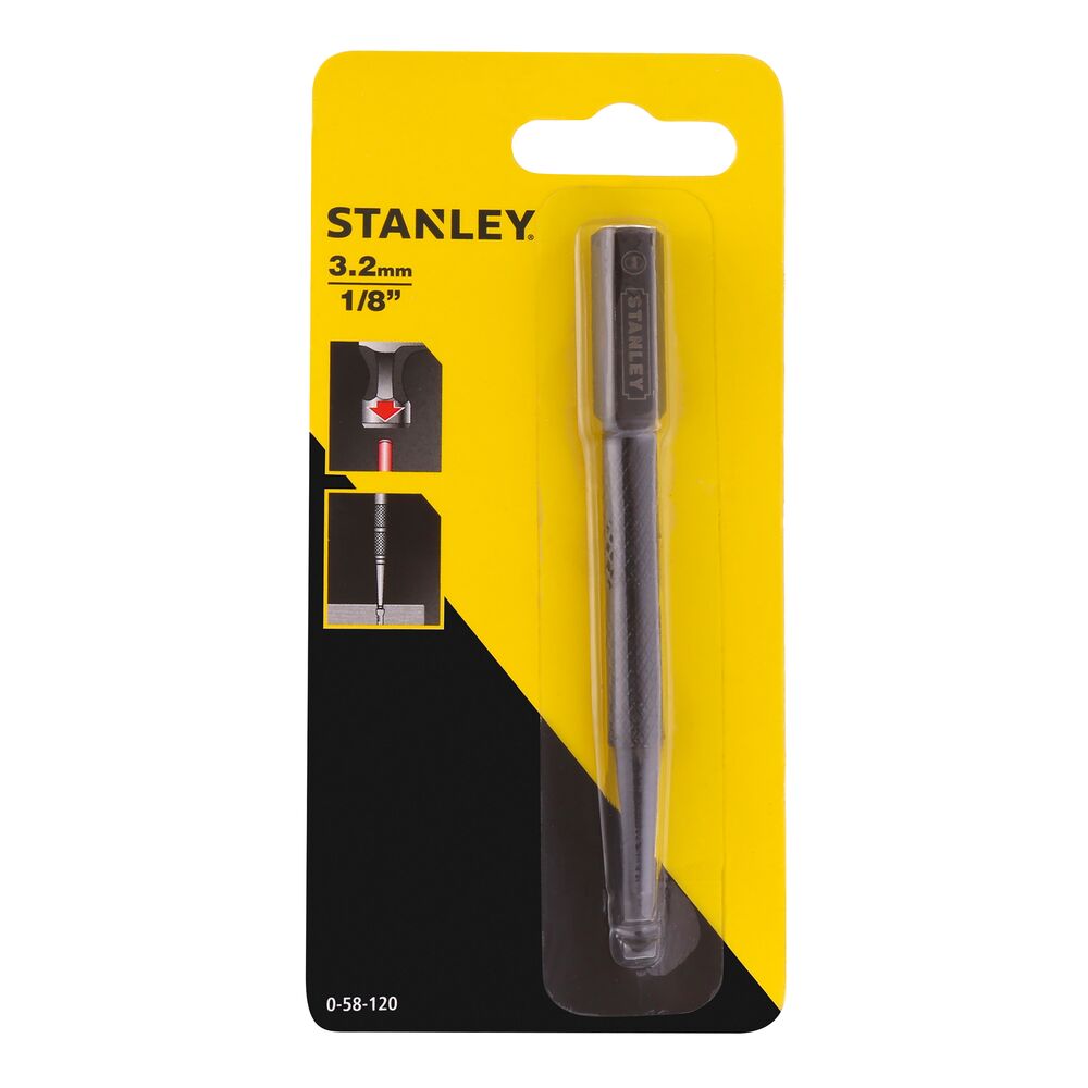 Stanley 6-Piece Punch, Centre Punch, 3.2mm Shank, 101 mm Overall