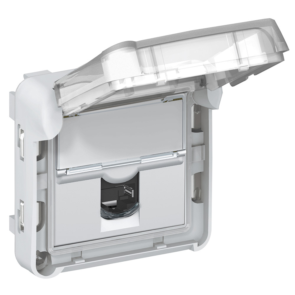 Legrand Plexo Grey, White Plug Socket, RJ45