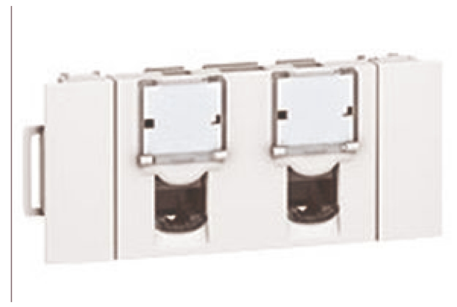 Legrand 0 765 42 Series RJ45 Connector Female, Snap-On, Cat5e FTP Shield Straight 2 Port