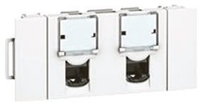 Legrand MOSAIC Series RJ45 Connector Female, Snap-in, Cat6 FTP Shield Straight 2 Port