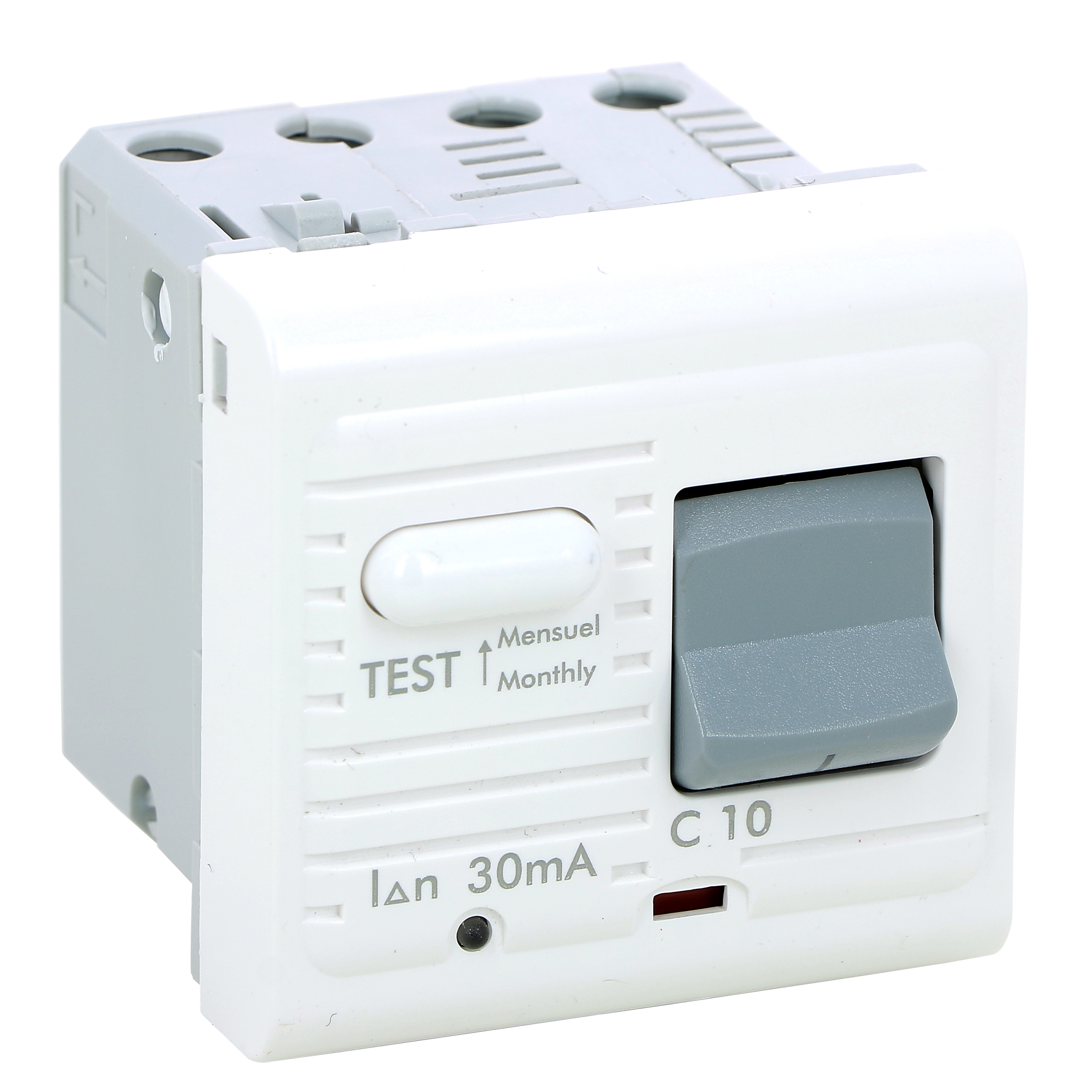 Legrand Residual Current Circuit Breaker with Overload Protection, 10A Current Rating, 1-Pole, 30 mA Trip Sensitivity,