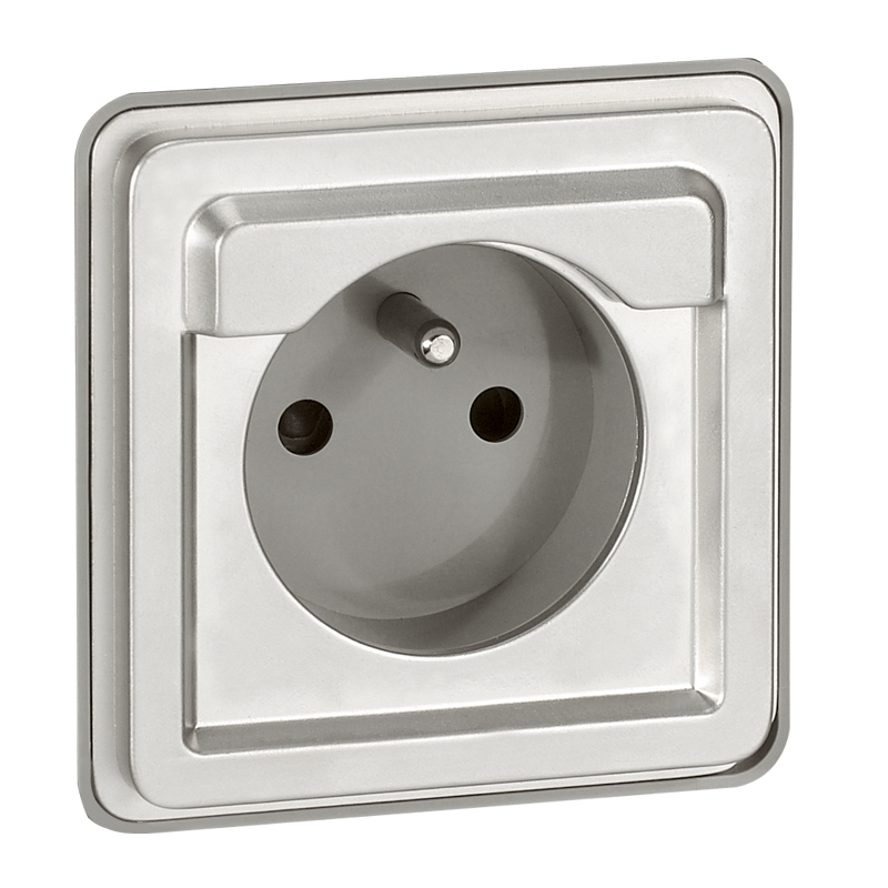 Legrand, Soliroc IP20 Silver 2P+PE Socket, 16A, 250V