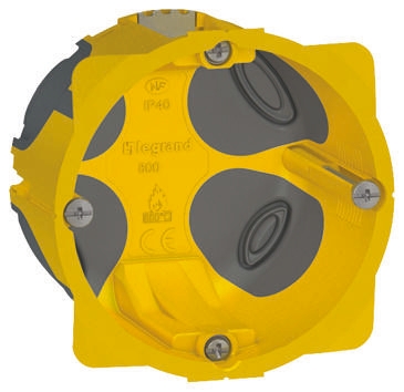 Legrand Ecobatibox Yellow Yellow Plastic Back Box, NF, Surface Mount, 1 Gangs 67 mm 67mm 40 mm