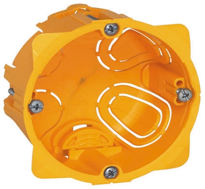 Legrand Batibox Yellow Plastic Back Box, NF, IP55, IP20, IP54, Flush, Surface Mount, 1 Gangs 67 mm 67mm 50 mm