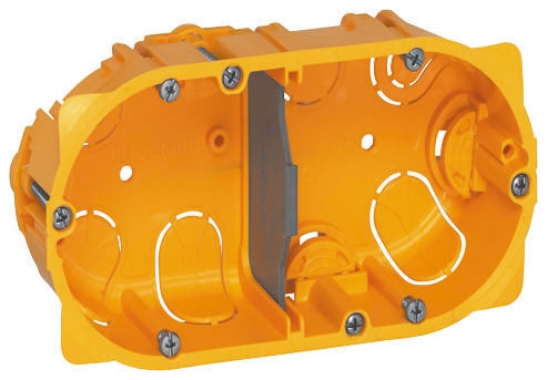 Legrand Batibox Yellow Plastic Back Box, NF, IP55, Surface Mount, 2 Gangs 67 mm 110mm 50 mm