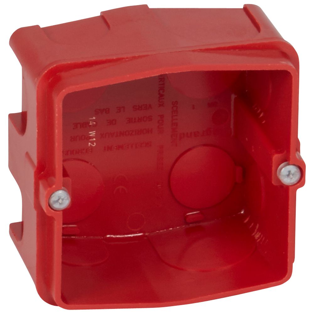 Legrand Batibox Red Plastic Back Box, IP20, Flush Mount, 1 Gangs 86mm 50 mm