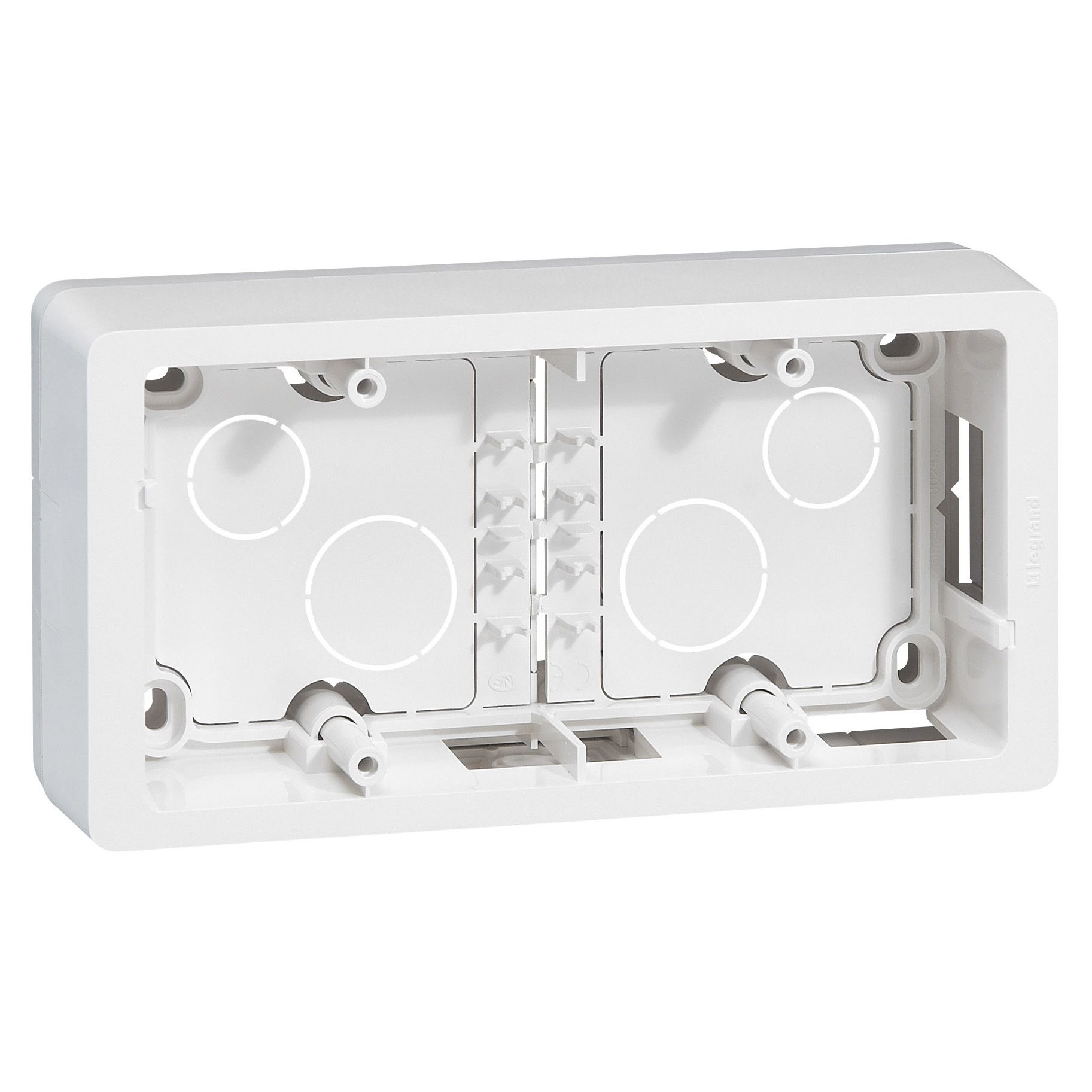 Legrand White Bright Plastic Back Box, IP2X, Flush Mount, 2 Gangs 85 mm 164mm 40 mm