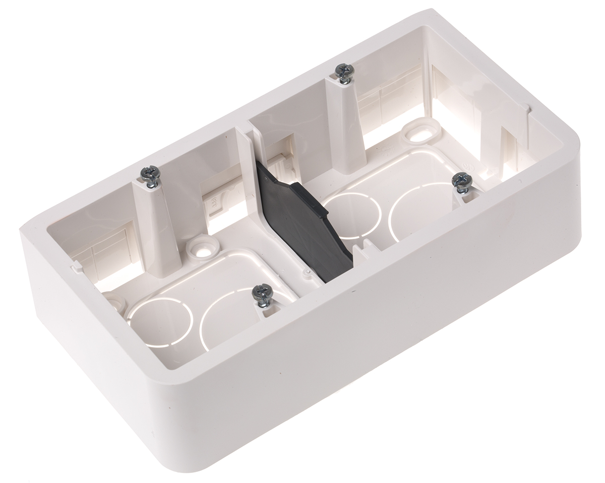 Legrand MOSAIC White Orange, White, Aluminium, Red, Green Plastic Back Box, NF, IP20, Flush, Floor, Trunking, Surface,