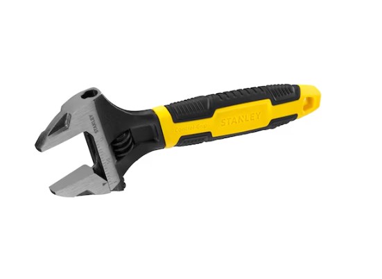 Stanley Adjustable Wrench, 24.2 cm Overall, Straight Handle