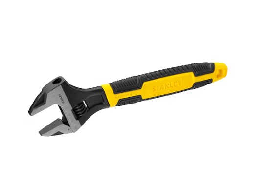 Stanley Adjustable Wrench, 35 cm Overall, Straight Handle