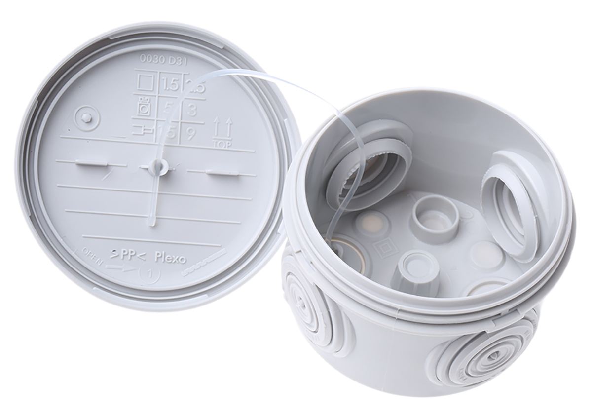 0-920-01 Legrand Plexo Series Grey ABS Junction Box, IP55, 4 Terminals, 40 mm, 40mm 40 mm