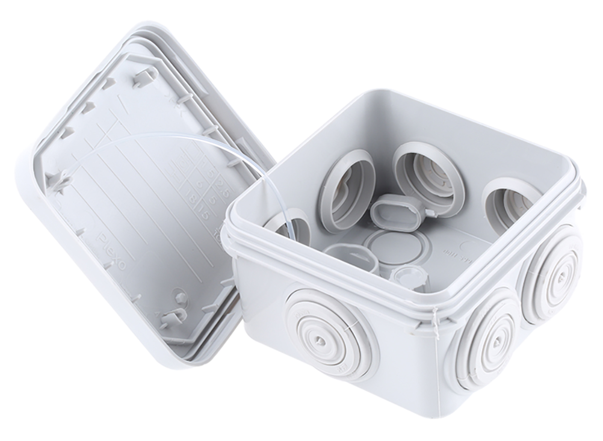 0-920-05 Legrand Plexo Series Grey ABS Junction Box, IP55, 4 Terminals, 65 mm, 65mm 40 mm