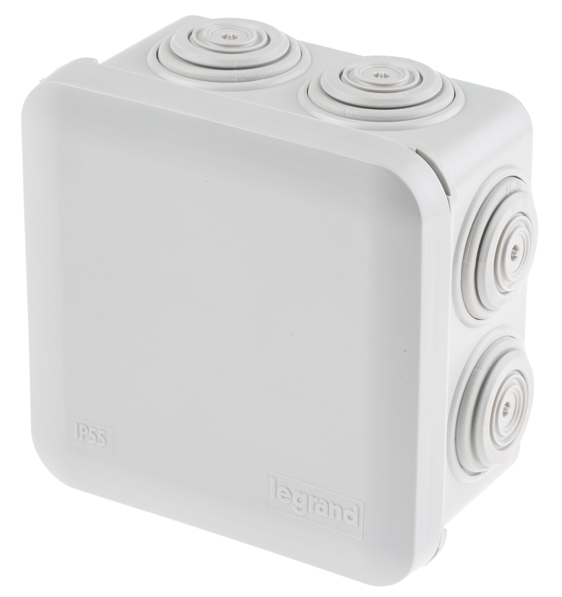 Legrand Plexo Series Grey ABS Junction Box, IP55, 4 Terminals, 80 mm, 80mm 45 mm