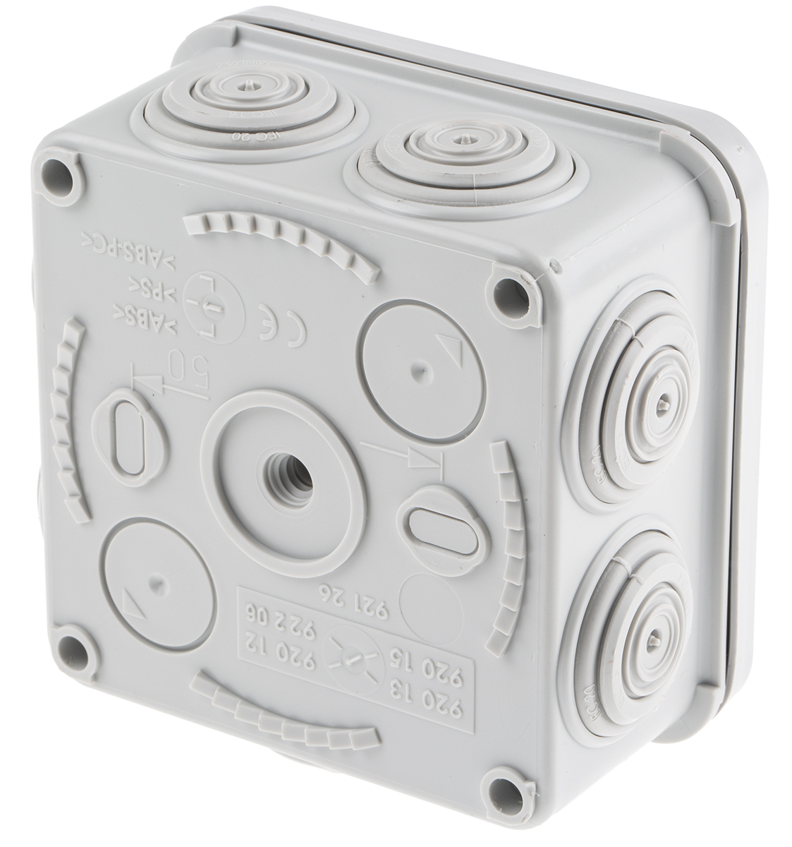 0-920-12 Legrand Plexo Series Grey ABS Junction Box, IP55, 4 Terminals, 80 mm, 80mm 45 mm
