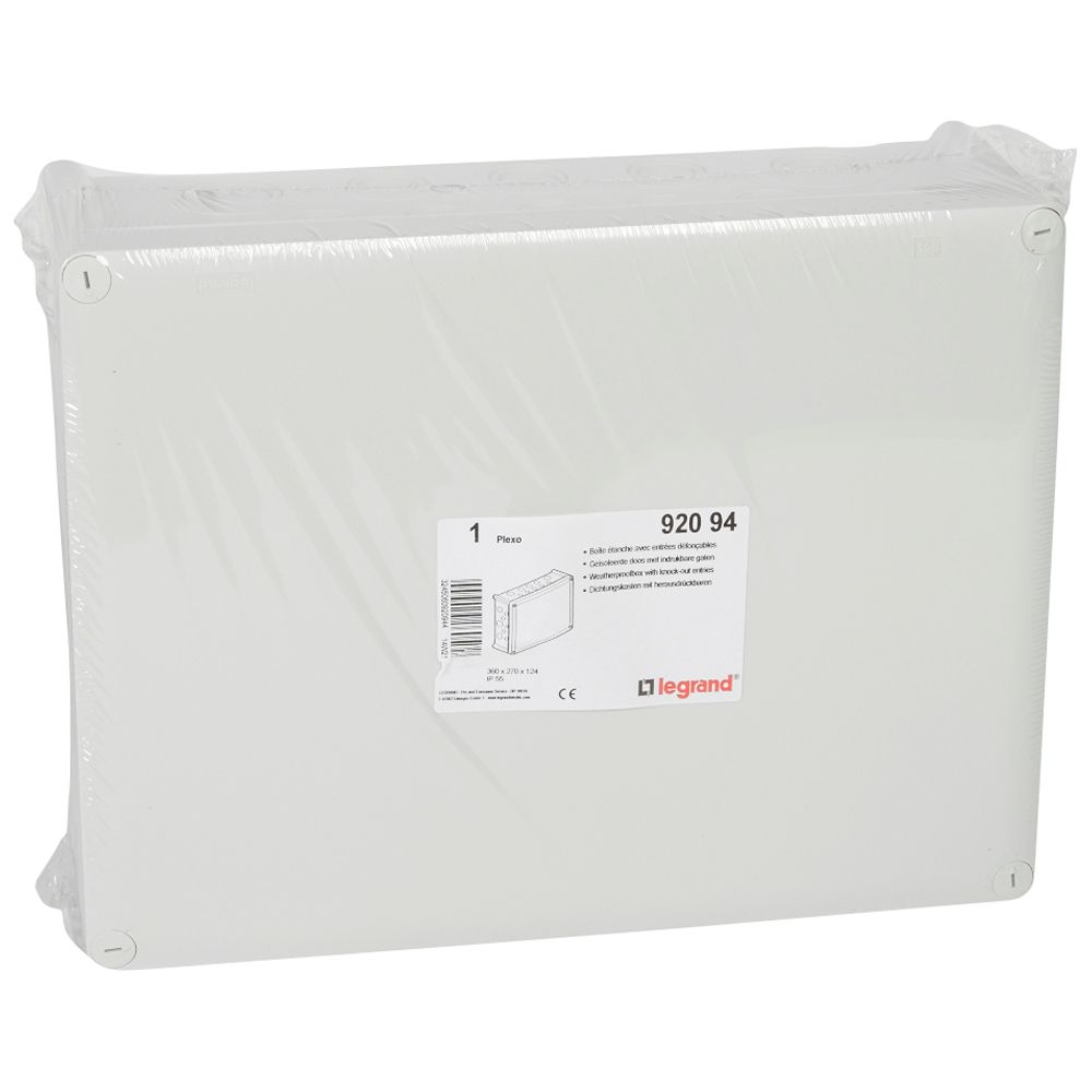 Legrand Plexo Series Grey Plastic Junction Box, IP55, 382 mm, 292mm 132 mm