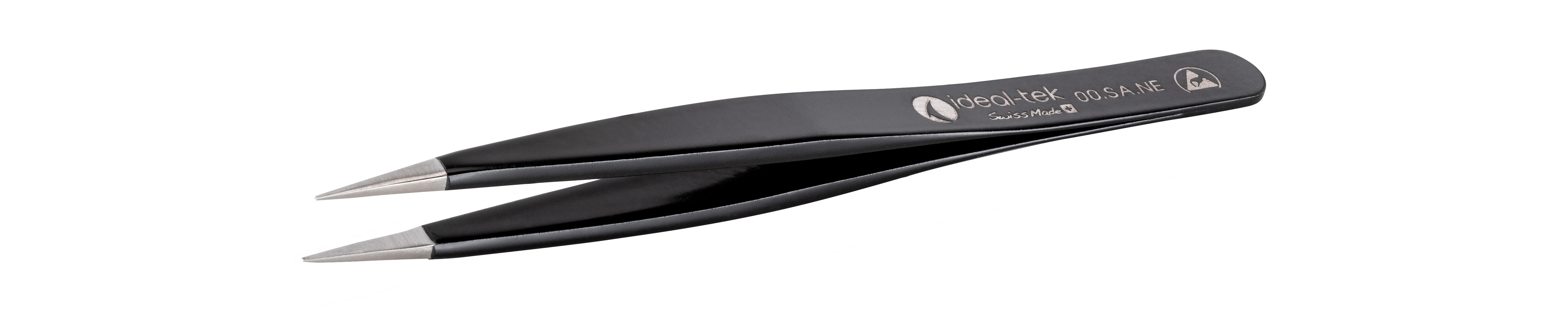 ideal-tek 120mm Stainless Steel Flat ESD Safe Tweezer