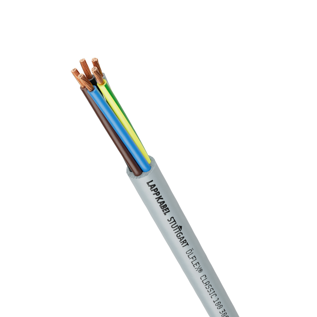 Lapp YY Control Cable, 4 Cores, 1 mm² CSA 18 AWG, Unscreened, 100 m, Grey Polyvinyl Chloride Sheath
