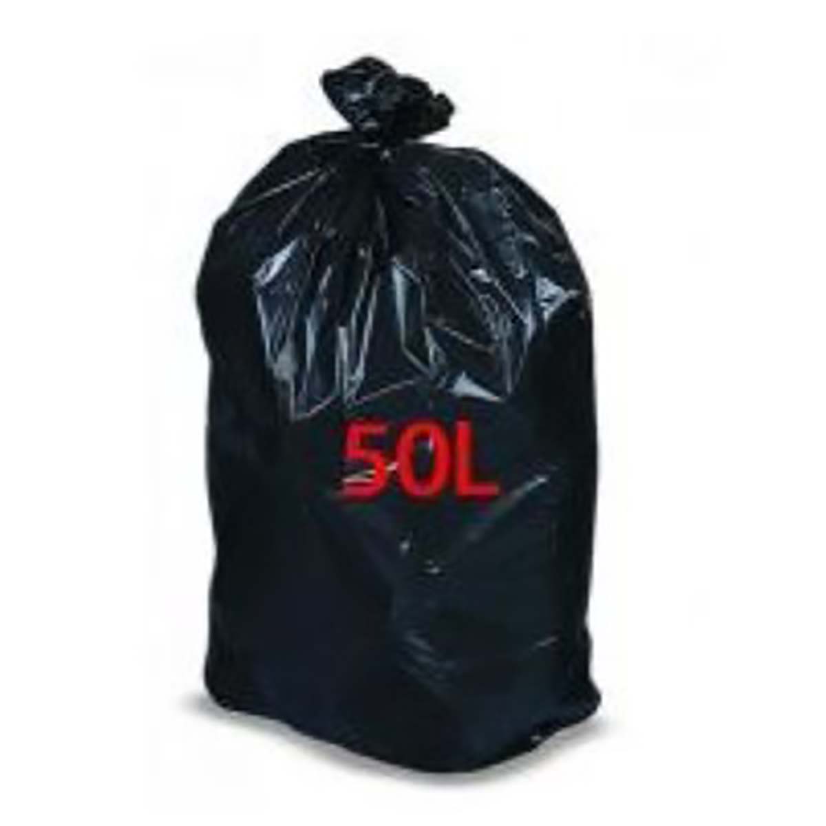 TAP France Black Low Density Polyethylene Bin Bag, 50L Capacity, 14 μm Thickness, 50 Per Pack per Package