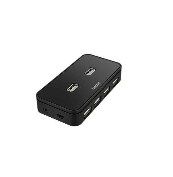 Hama 7 Port USB 2.0 USB C Hub, USB Powered, 5.3 cm 1.9 cm 10.2cm