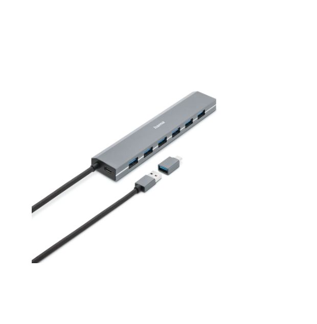 Hama 7 Port USB 3.2 USB C Hub, USB Powered, 3.2 cm 1.2 cm 15.6cm