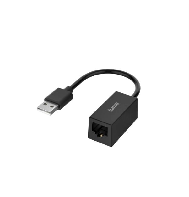 Hama USB Network Adapter USB 2.0 1.5 m Black 100Mbps Network Speed