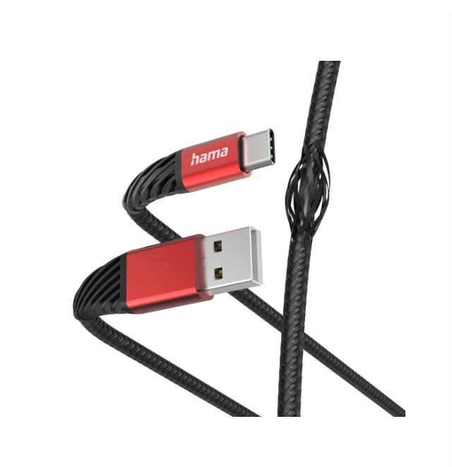Hama , Male USB Type A, USB Type C to Male USB Type A, Black, Red, 1.5 m