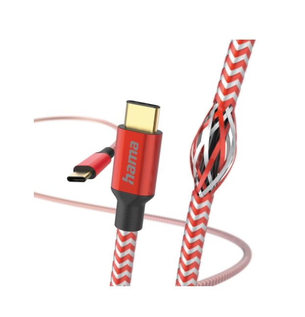 Hama , Male USB Type C to Male USB Type C, Red, 1.5 m