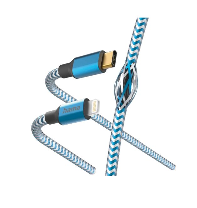 Hama , Male Lightning Connector, USB Type C to Male USB Type C, Blue, 1.5 m