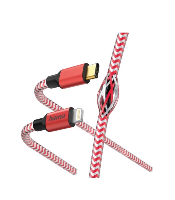 Hama , Male Lightning Connector, USB Type C to Male USB Type C, Red, 1.5 m