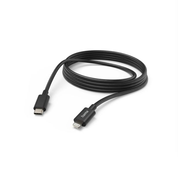 Hama , Male Lightning Connector, USB Type C to Male USB Type C, Black, 3 m