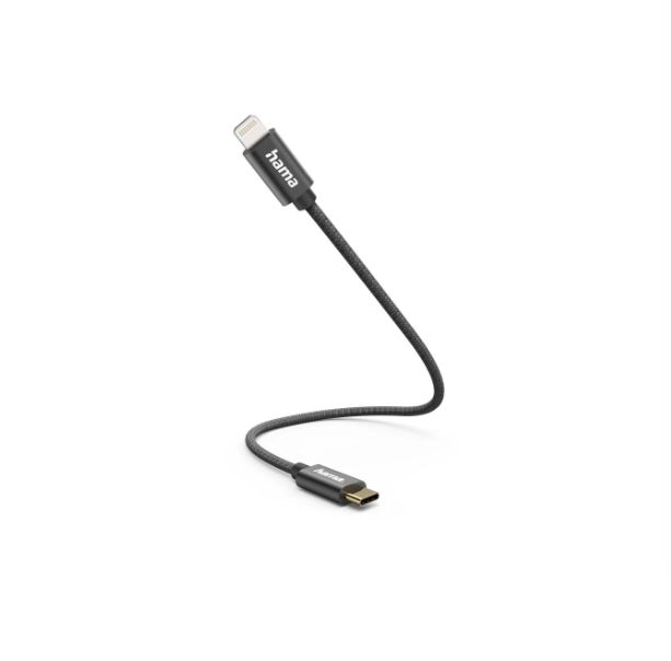 Hama , Male Lightning Connector, USB Type C to Male USB Type C, Black, 0.2 m