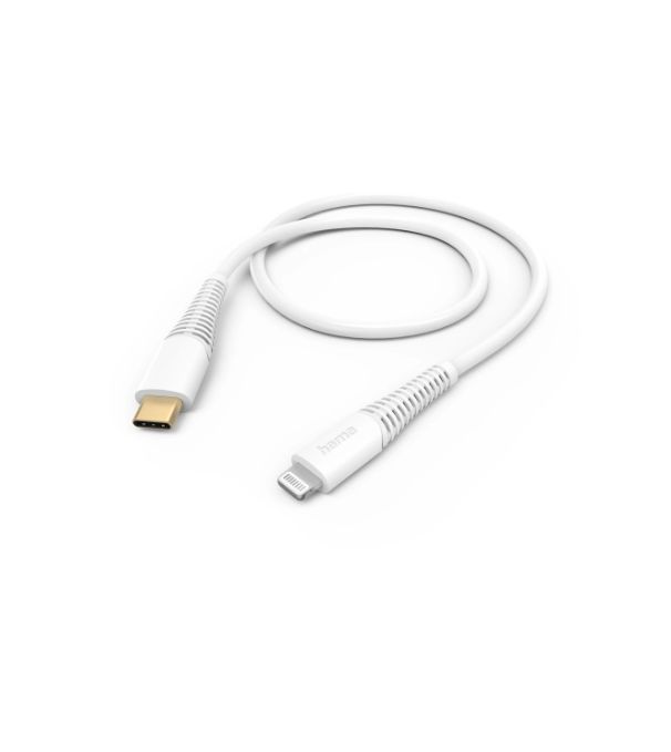 Hama , Male Lightning Connector, USB Type C to Male USB Type C, White, 1.5 m