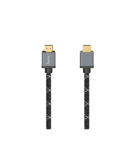 Hama, 2 m 7680 x 4320 pixels HDMI Cable, - Male HDMI to Male HDMI, HDMI, Black, Grey