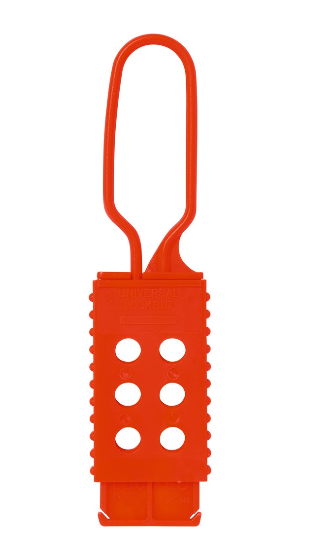 ABUS Red 6-Lock Lockout Plastic Lockout Hasp, 9 mm